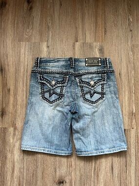 Vintage Y2K Miss Me Denim Brand Thick Stitch Bermuda Shorts Size 27